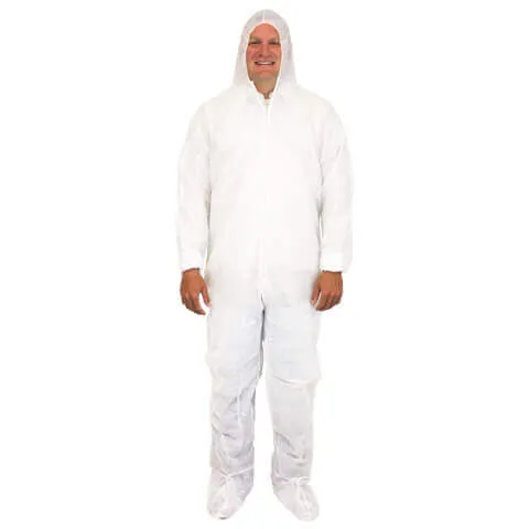 40G - White Coveralls – HOOD & BOOTS