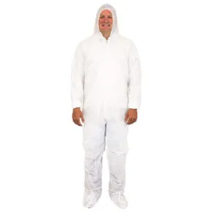 40G - White Coveralls – HOOD & BOOTS