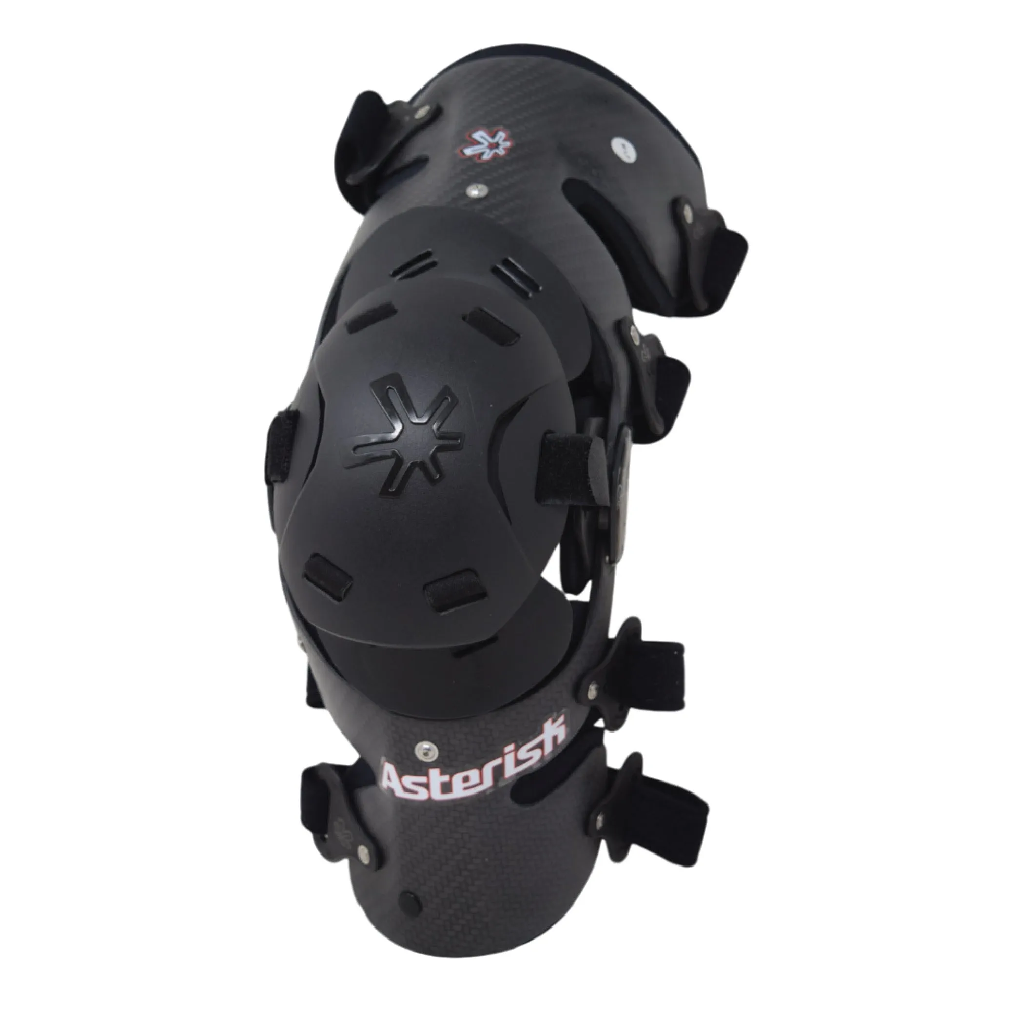 Asterisk Carbon Cell One - Advanced Knee Protector Brace (Left Only) for Motocross, Snowboarding, Wakeboarding, Off-Roading, Football, & More - Size Large