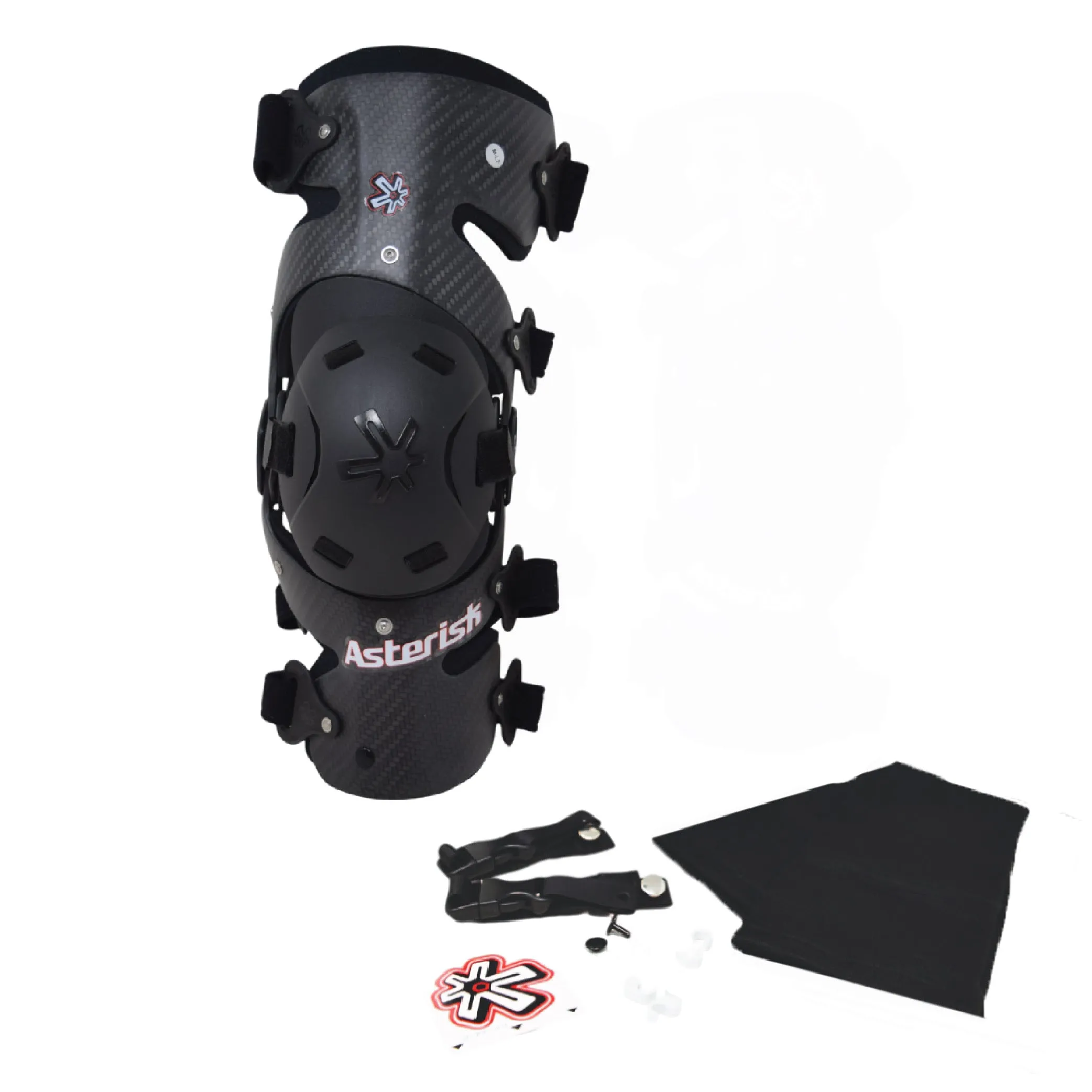Asterisk Carbon Cell One - Advanced Knee Protector Brace (Right Only) for Motocross, Snowboarding, Wakeboarding, Off-Roading, Football, & More - Size Medium