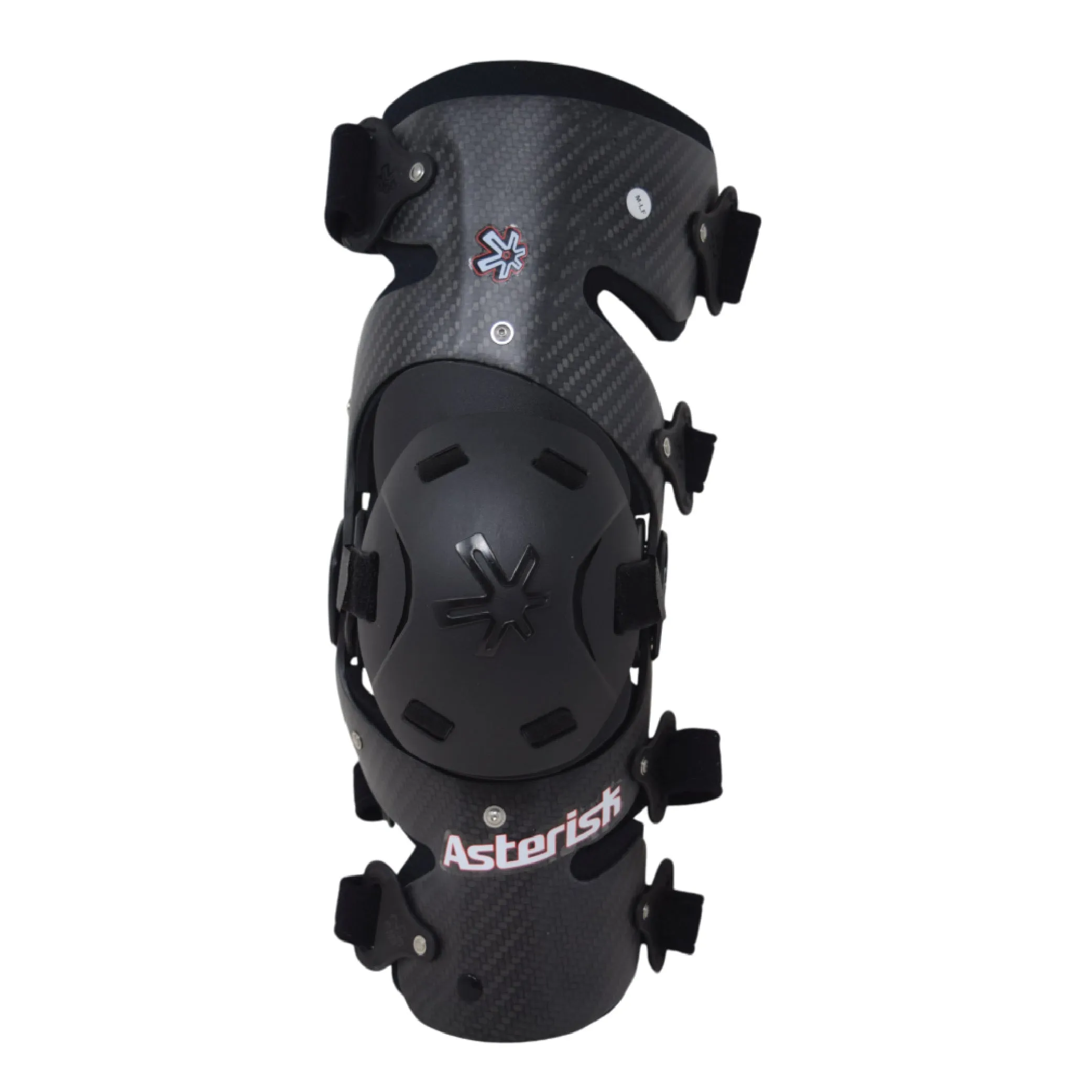 Asterisk Carbon Cell One - Advanced Knee Protector Brace (Right Only) for Motocross, Snowboarding, Wakeboarding, Off-Roading, Football, & More - Size Medium
