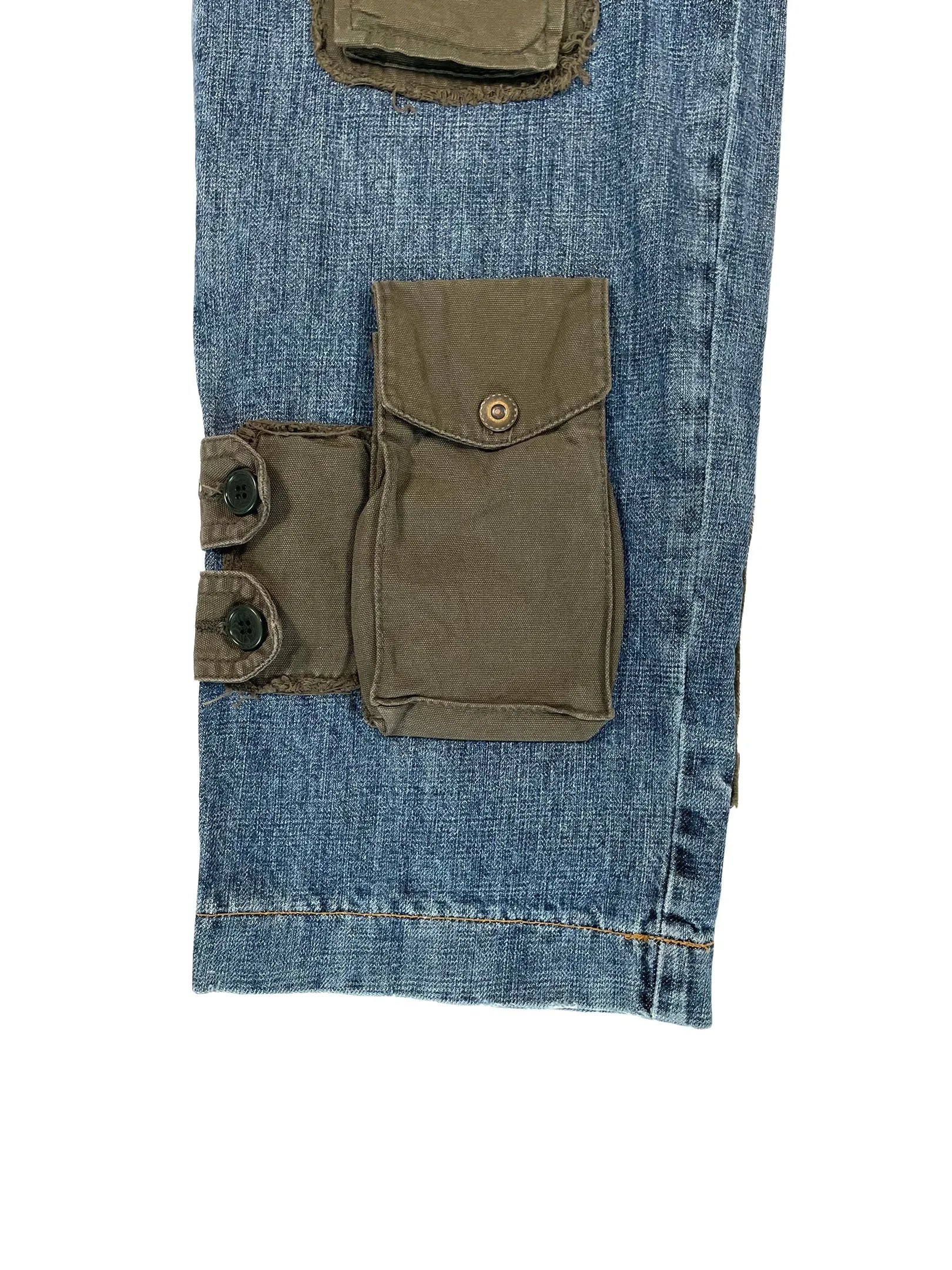 AW2005 Dolce & Gabbana hybrid patchwork cargo jeans