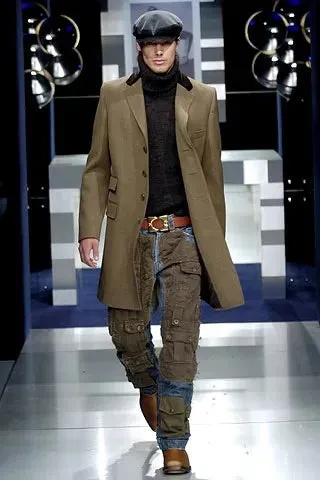 AW2005 Dolce & Gabbana hybrid patchwork cargo jeans