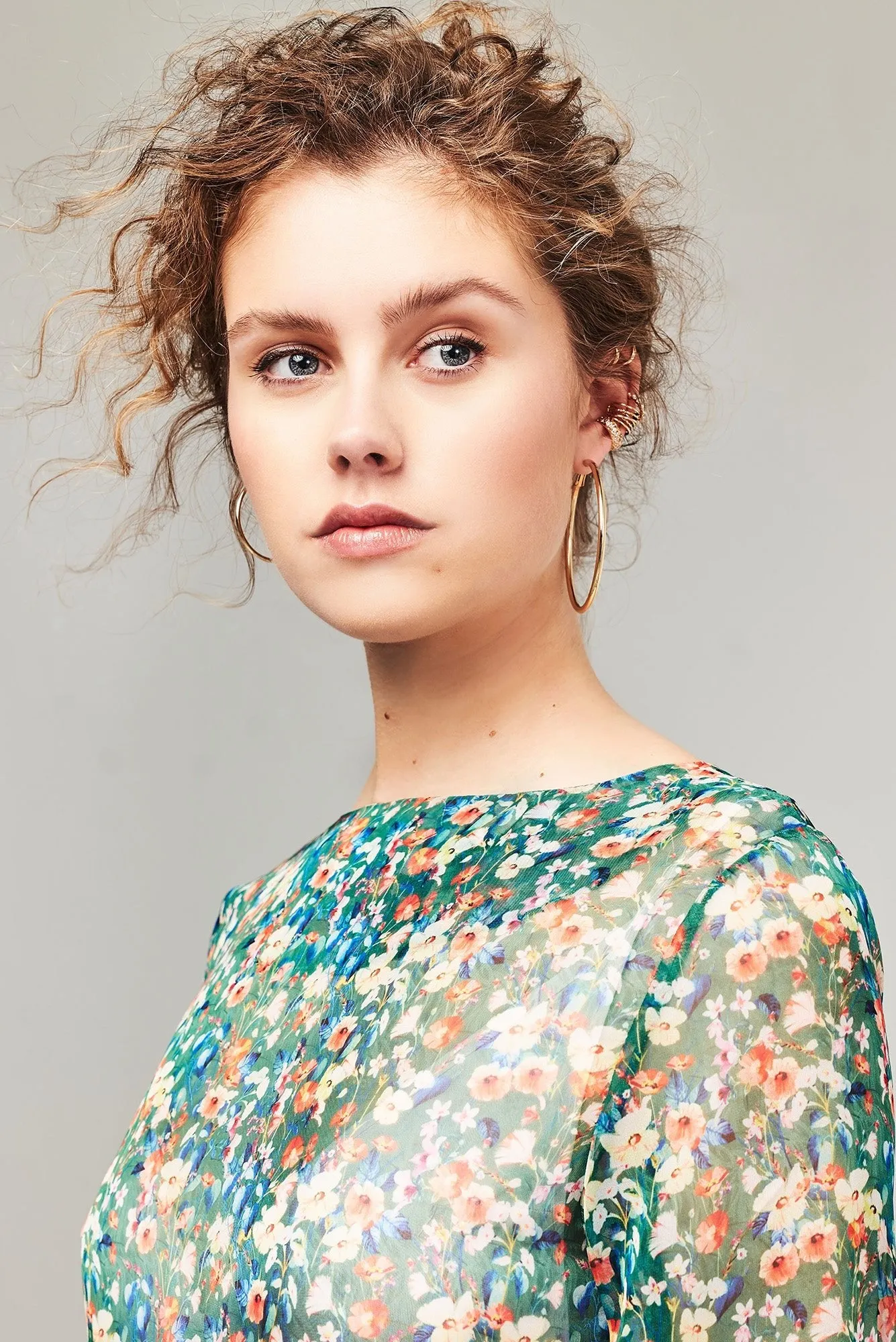 BECKY - GREEN BED OF FLOWERS - chiffon