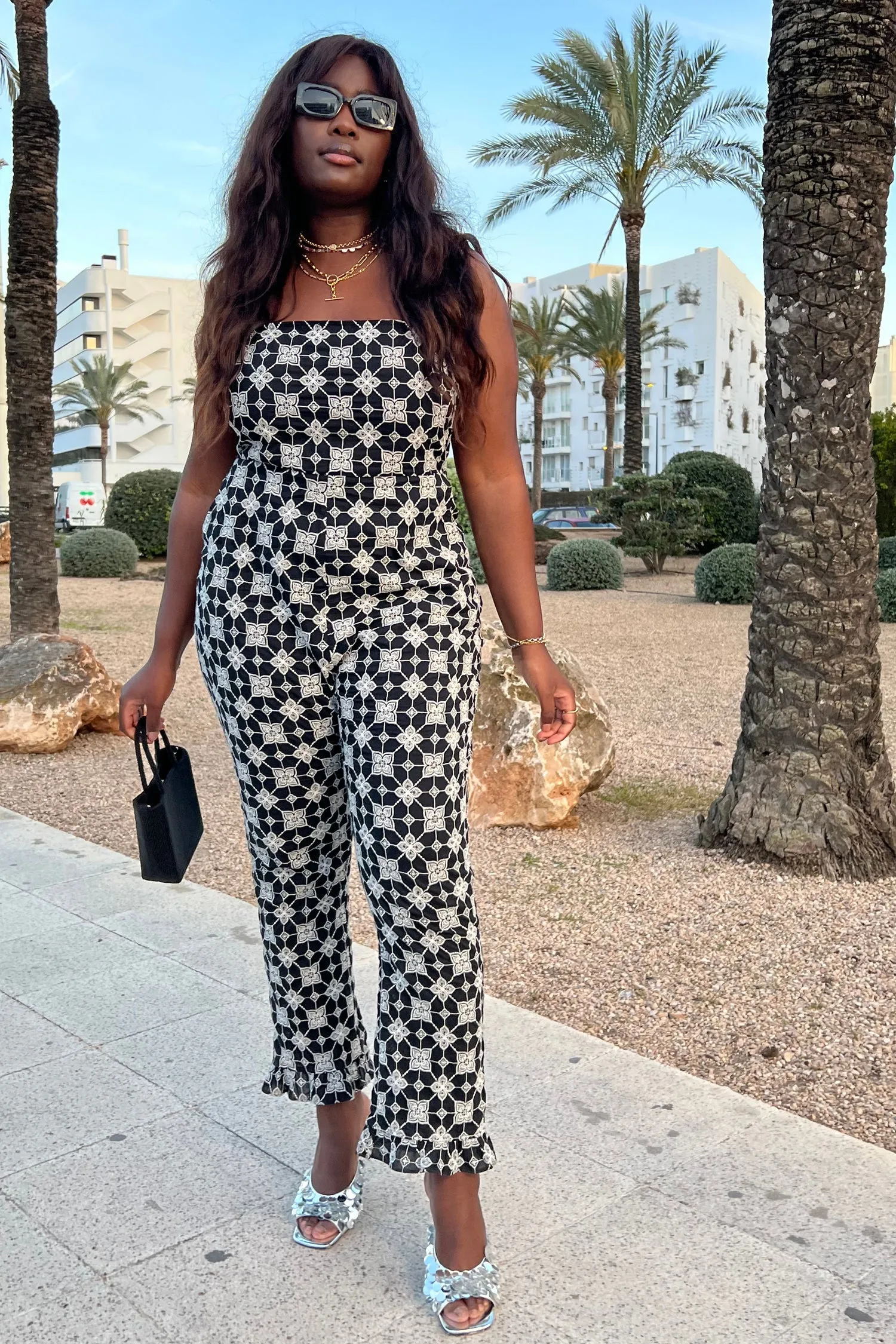 Black Broderie Jumpsuit