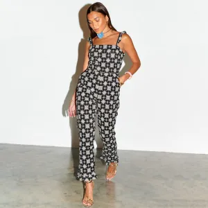 Black Broderie Jumpsuit