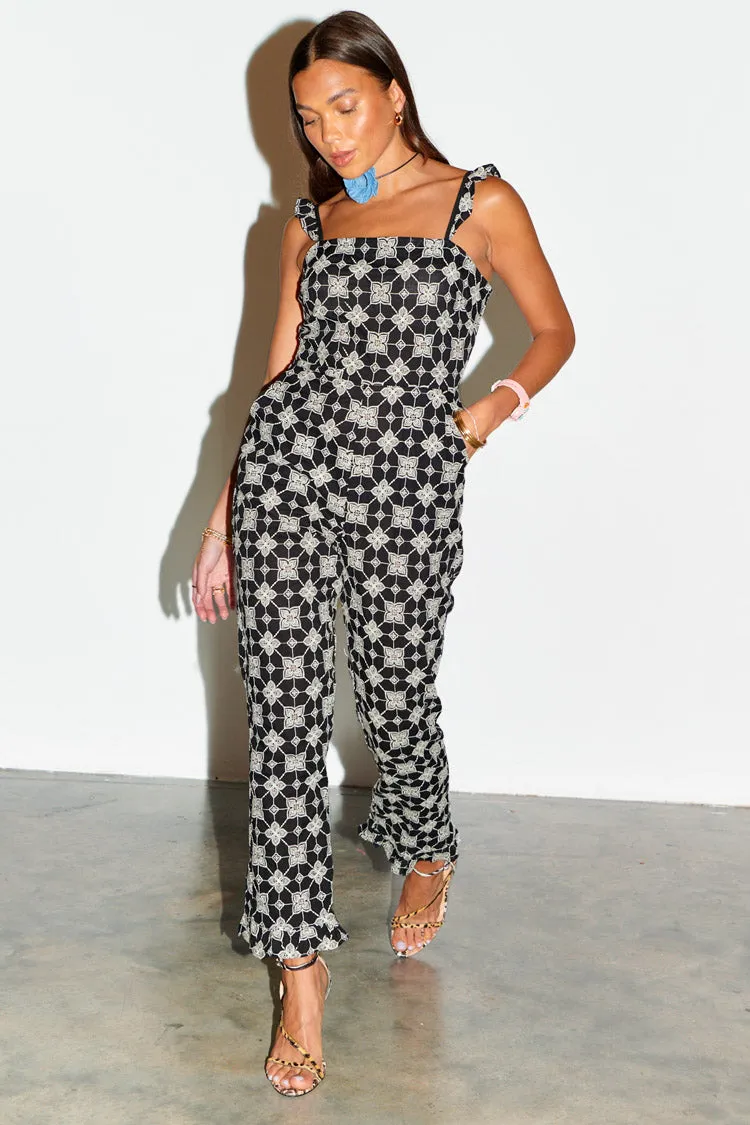 Black Broderie Jumpsuit