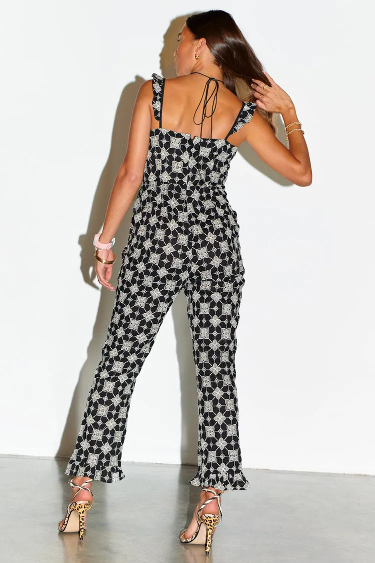 Black Broderie Jumpsuit