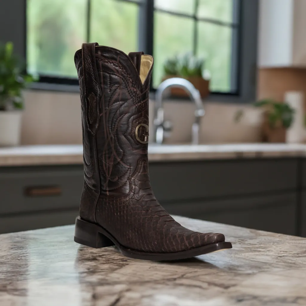 Botas Vaqueras Exoticas de Python Original para Hombre 'El General' - ID: 45088