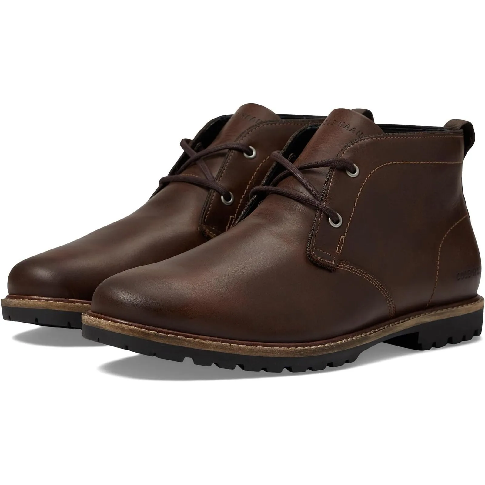 Cole Haan Men's Midland Lug Chukka Dark Sequoia/Grey Pinstripe Leather C37594