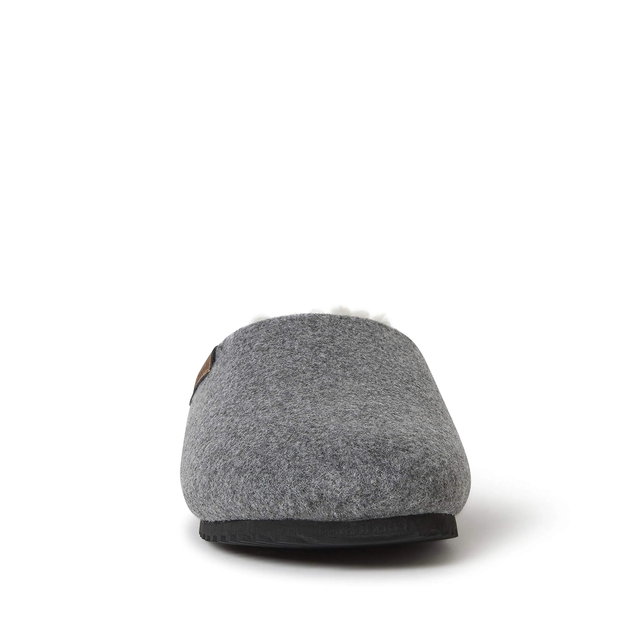 Dearfoams Women's Microwool Molded Footbed Clog Slipper, Grey Heather, Medium