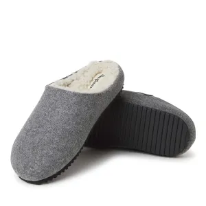 Dearfoams Women's Microwool Molded Footbed Clog Slipper, Grey Heather, Medium