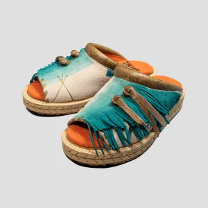 DEER LEATHER PUEBLO SANDALS