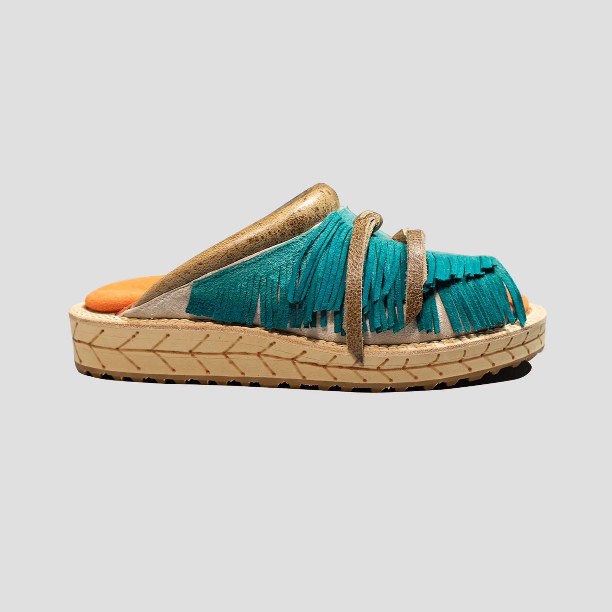DEER LEATHER PUEBLO SANDALS