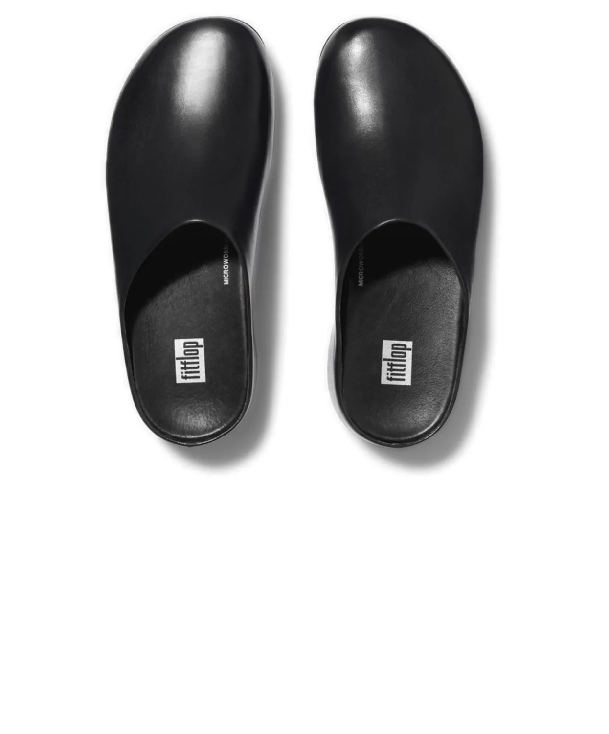 FitFlop Shuv Leather Clogs Black