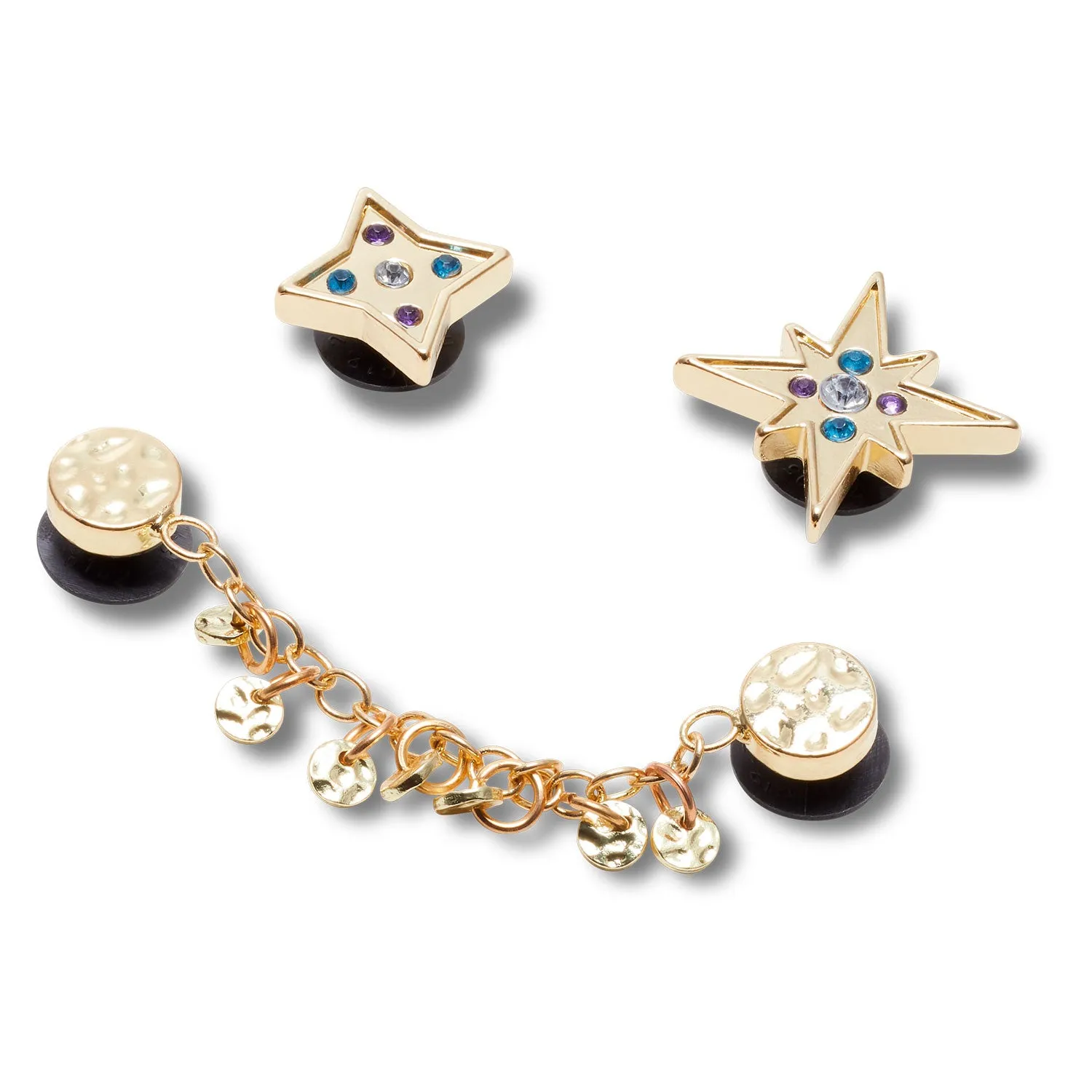 Gold Star and Chain 3 Jibbitz Pack