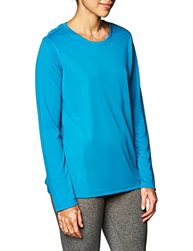 Hanes Women's Sport Cool Dri Performance Long Sleeve Tee, Underwater Blue, Medium