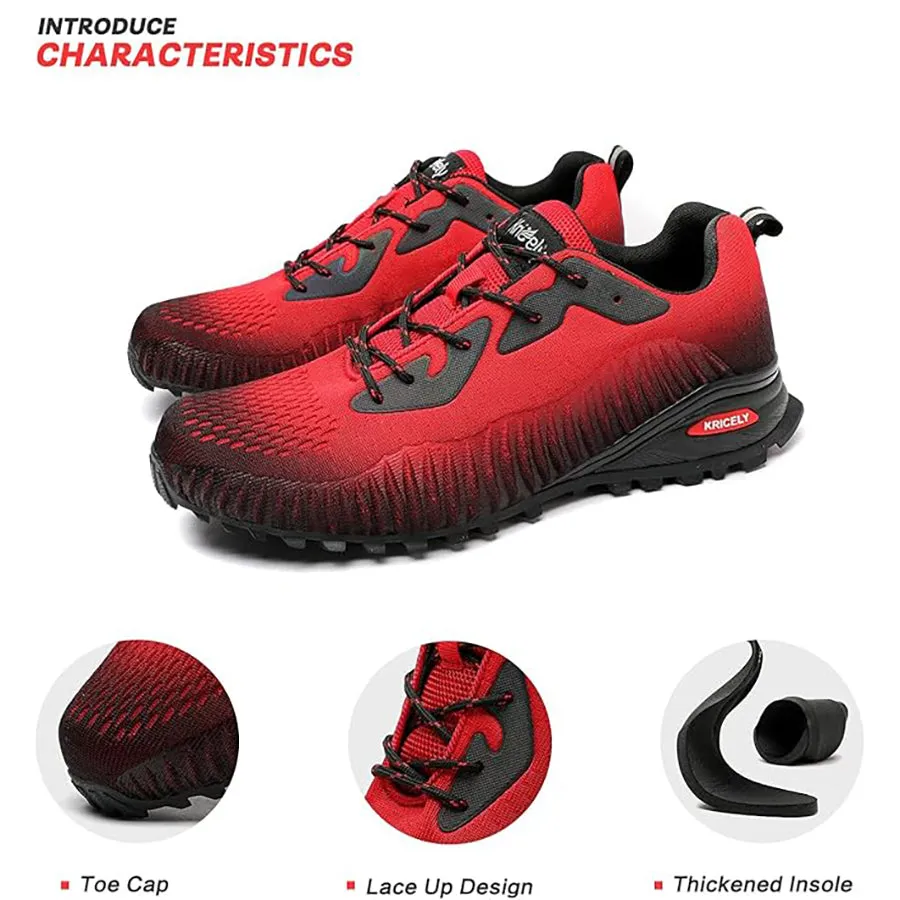 Kricely Men's Trail Running Shoes - Breathable Lightweight Hiking Sneakers with Advanced Traction Technology for Gym, Jogging & Outdoor Sports