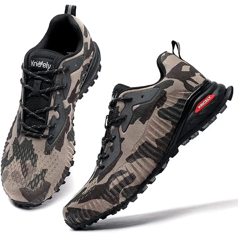 Kricely Men's Trail Running Shoes - Breathable Lightweight Hiking Sneakers with Advanced Traction Technology for Gym, Jogging & Outdoor Sports