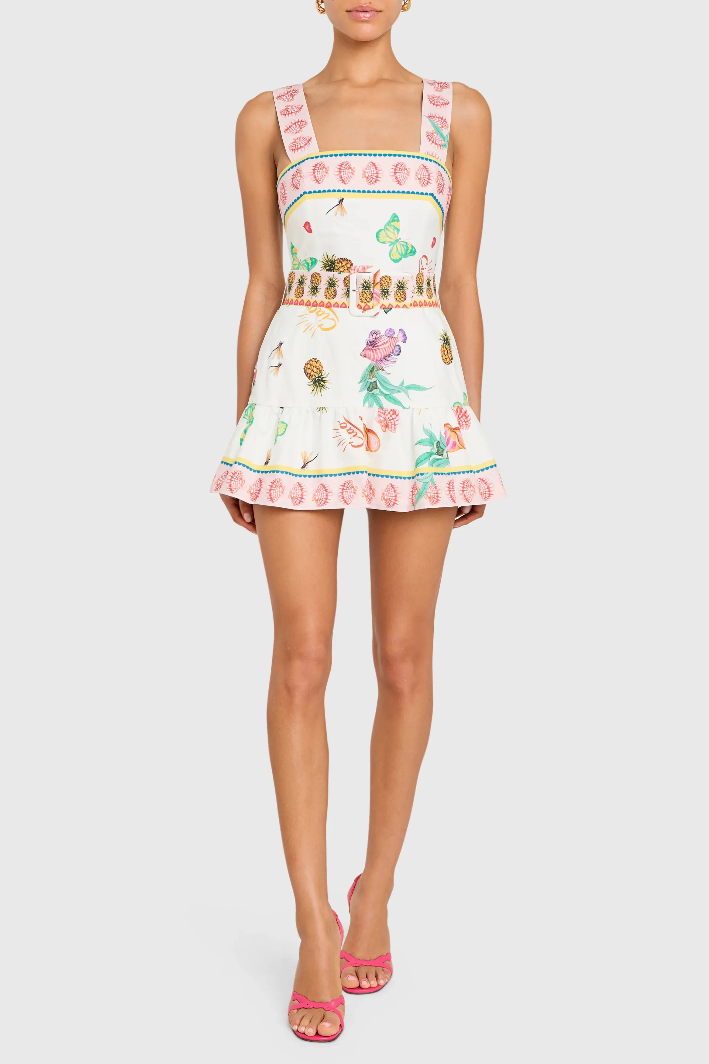 Lena Skort Romper in Postcard Prints