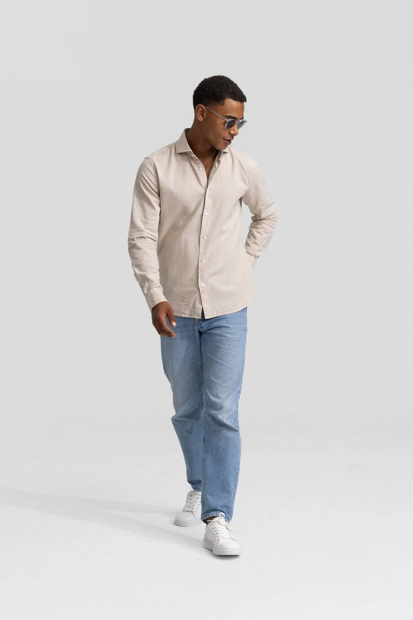 Lindo Beige Linen Shirt