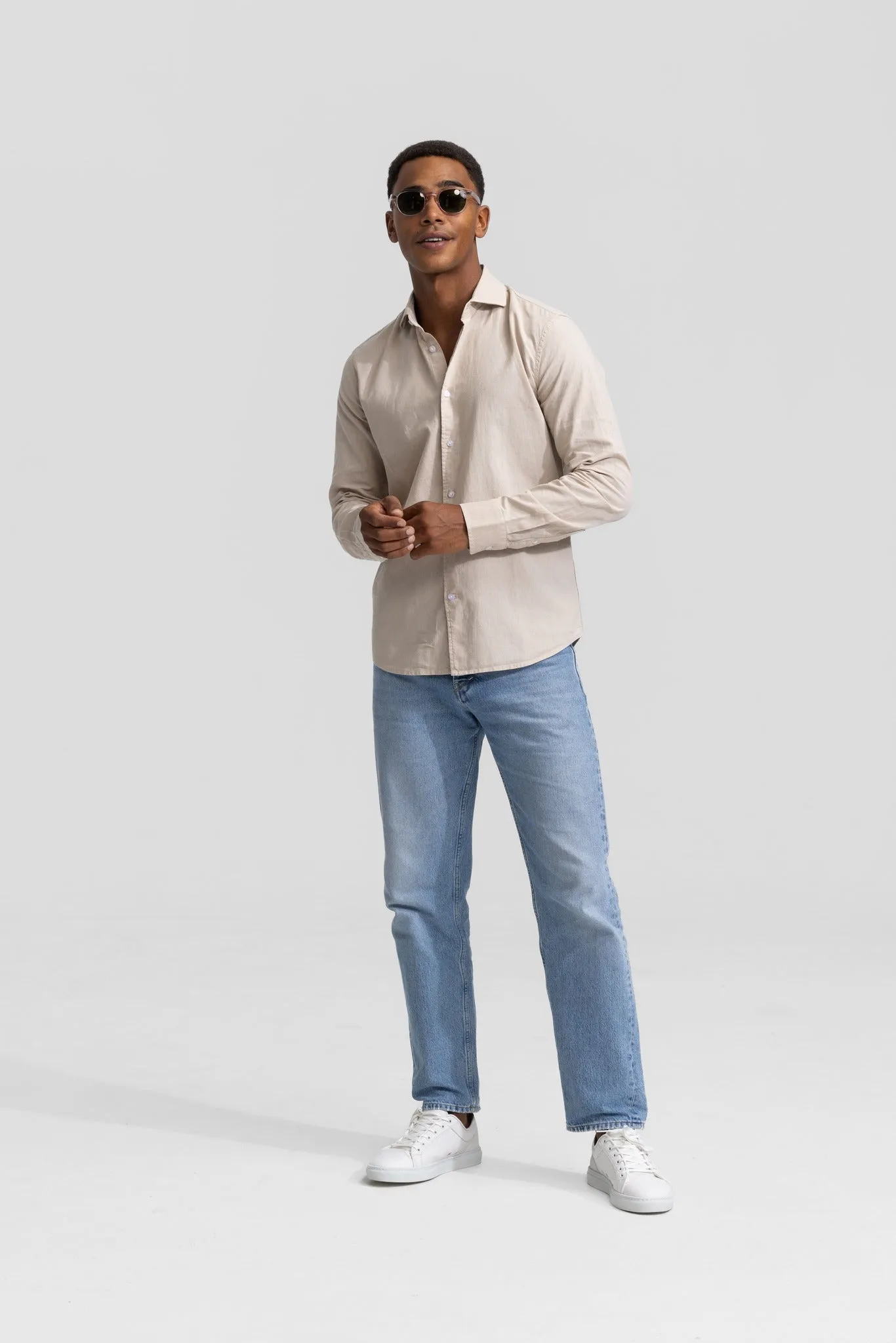 Lindo Beige Linen Shirt
