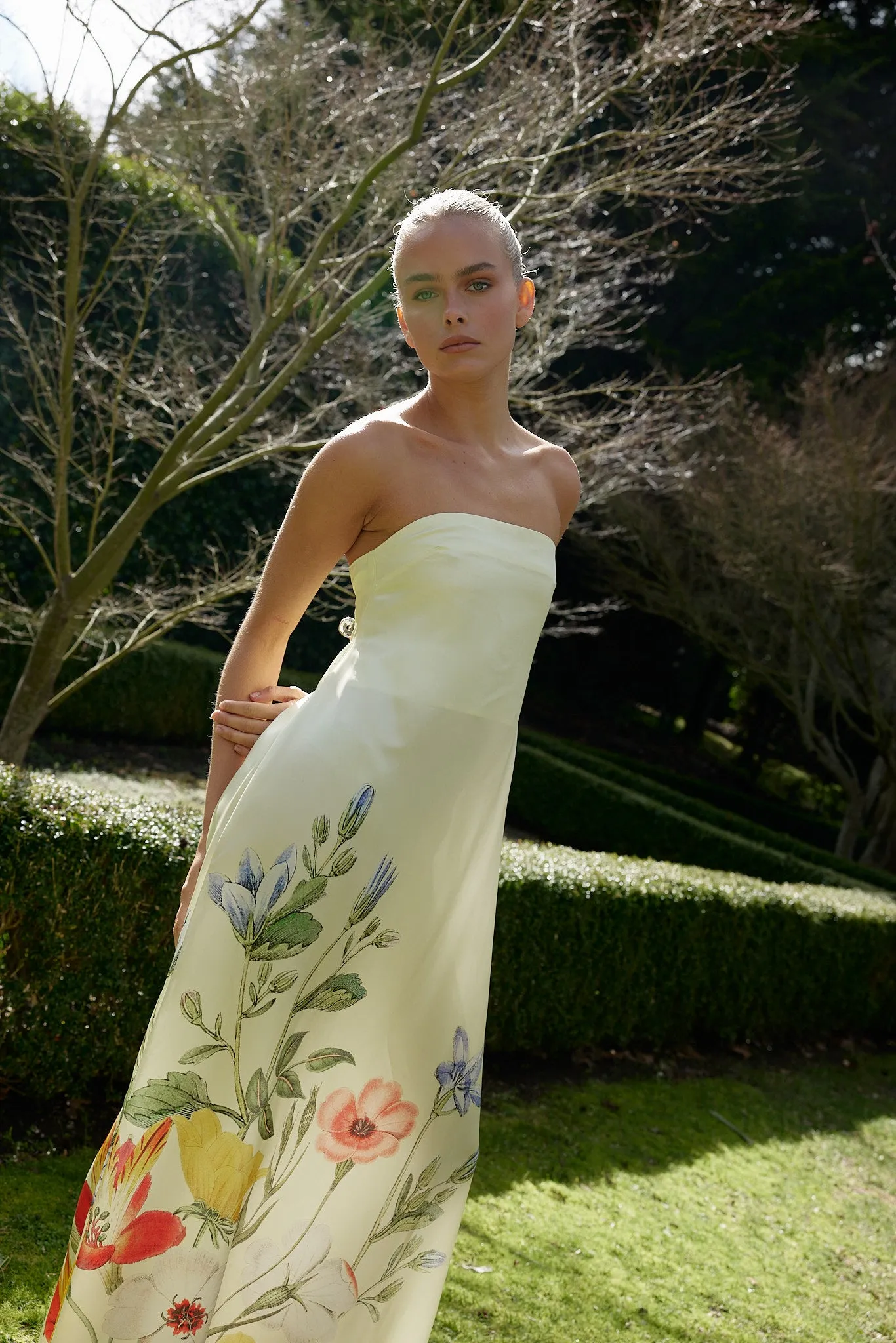 LUCIE DRESS IN BUTTERMILK FLEUR