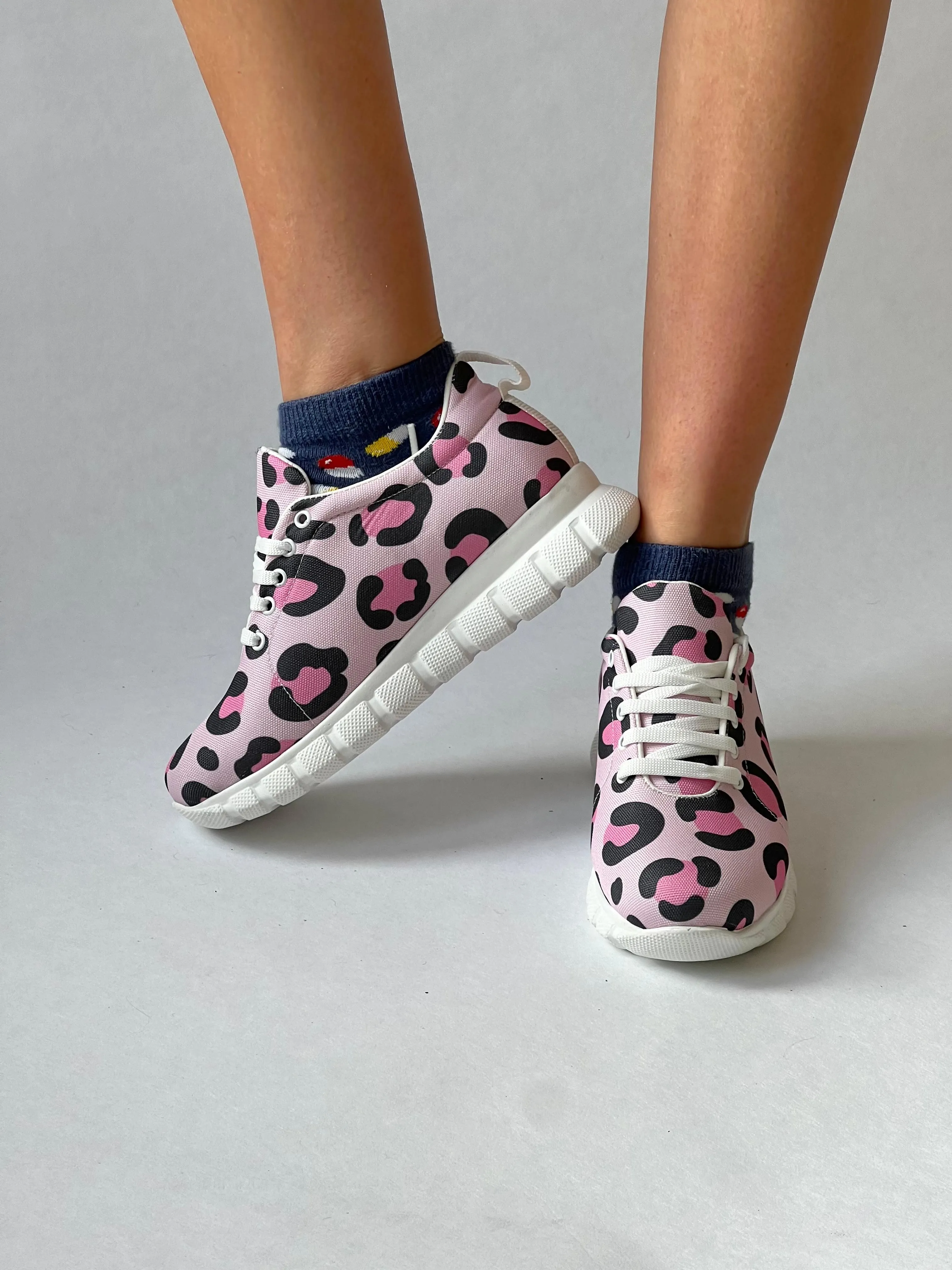 MedSocks Sneakers Panter Roze