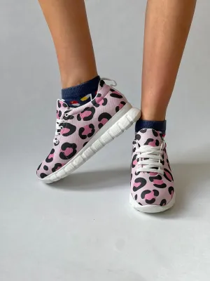 MedSocks Sneakers Panter Roze