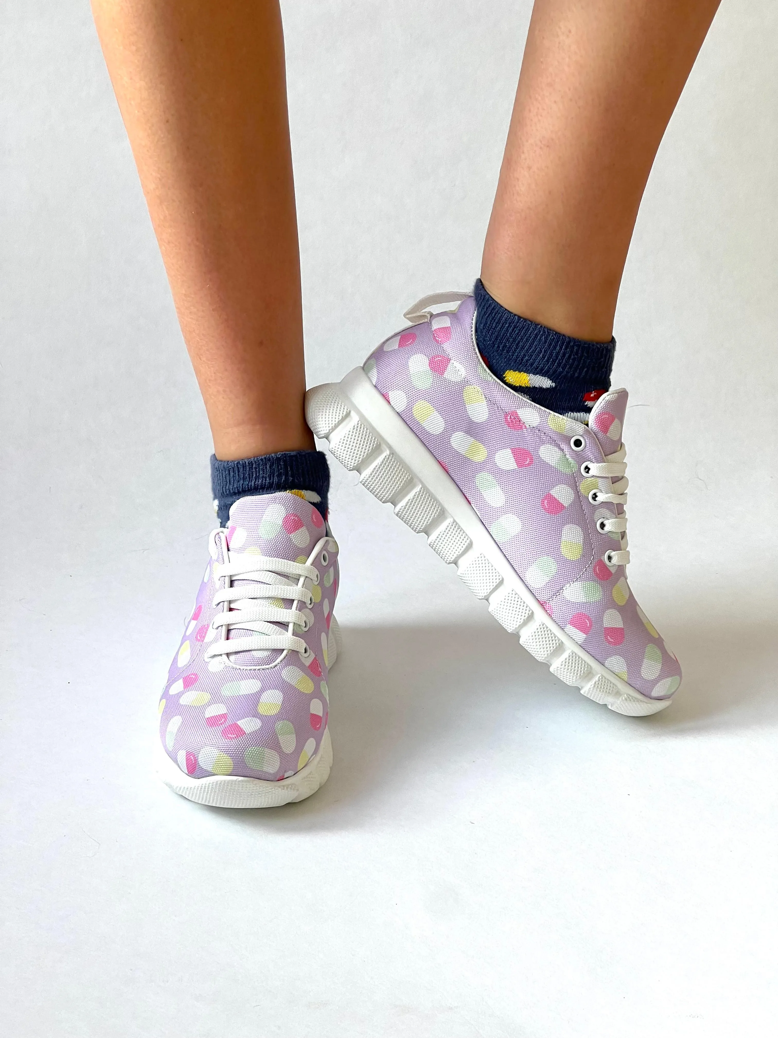 MedSocks Sneakers Pillen Paars