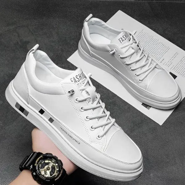 Men's Flat Genuine Leather Sneakers