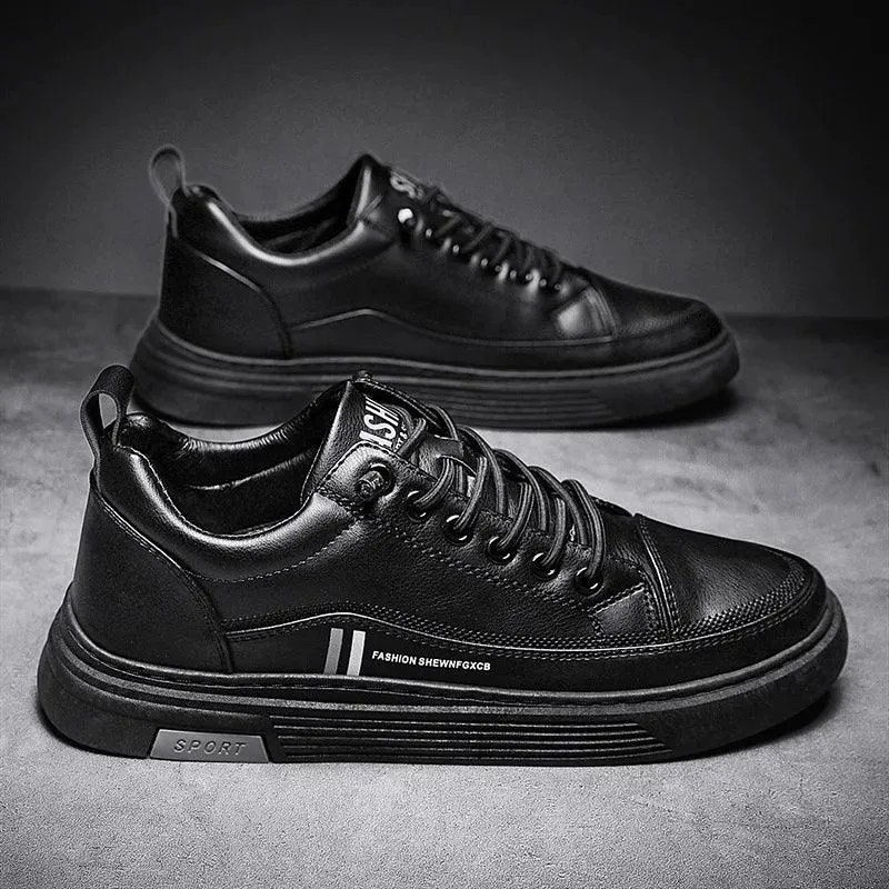 Men's Flat Genuine Leather Sneakers