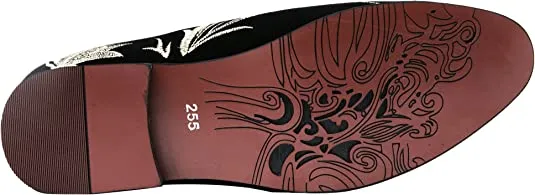 Men's Suede Embroidery Smoking Loafers