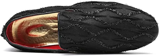 Men's Suede Glitter Smoking Loafers