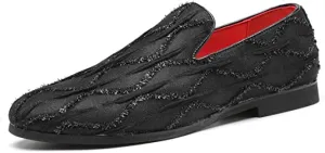 Men's Suede Glitter Smoking Loafers