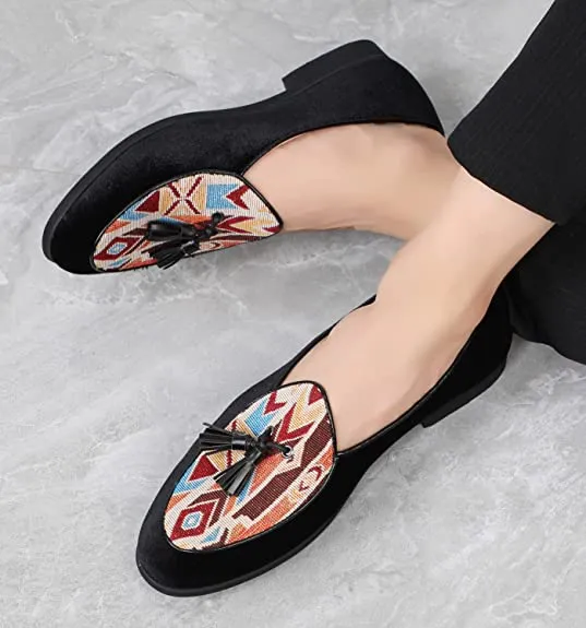 Men's Velvet Tassel Loafers