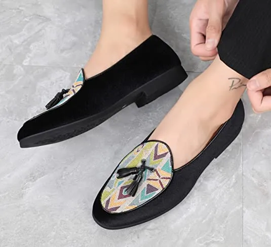 Men's Velvet Tassel Loafers