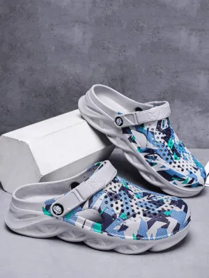 NEW Men Sz 8.5 Hollow Out Color Block Vented Clogs like Crocs, Casual Outdoor EVA Clogs