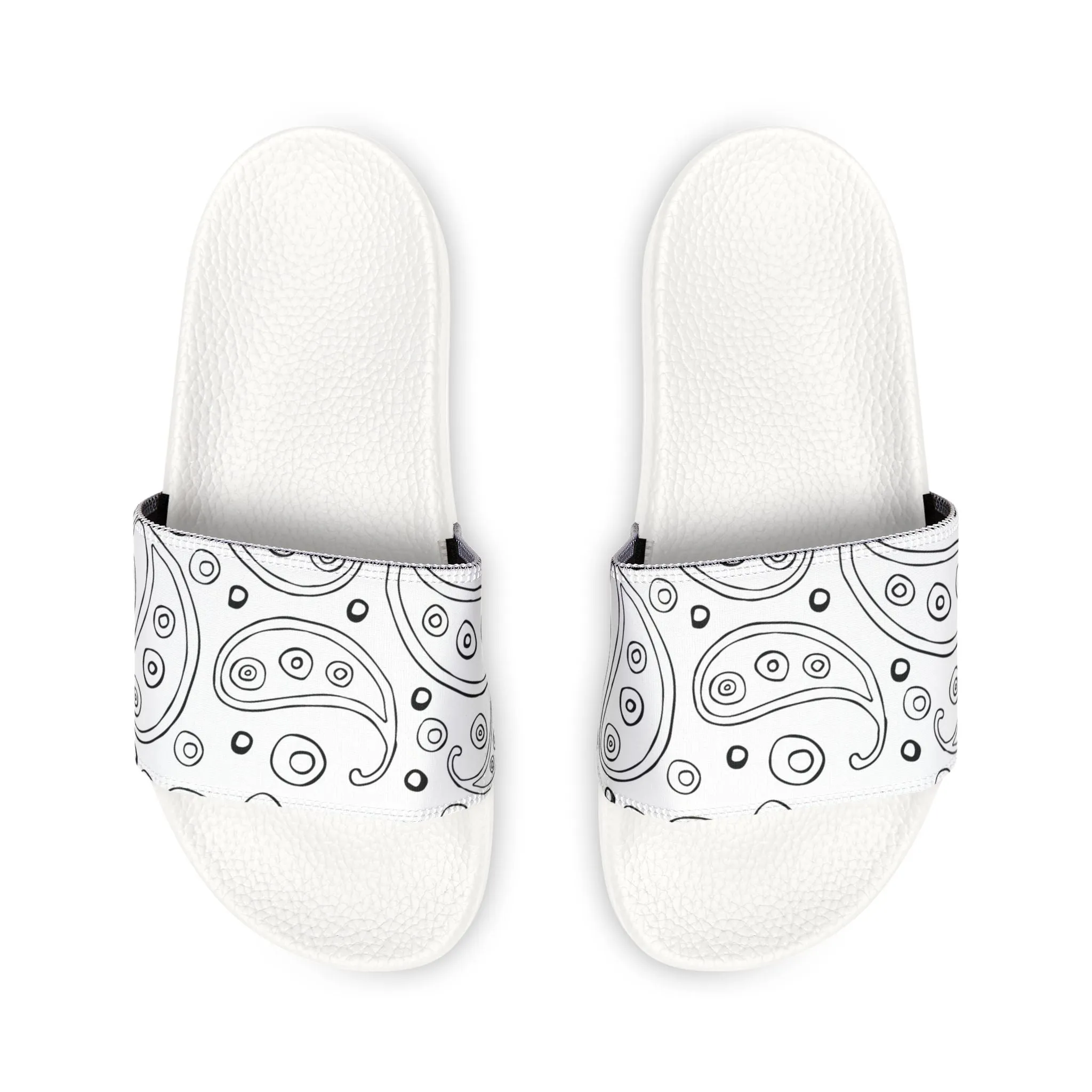 "White Paisley Breeze" Men's Beach Sandals