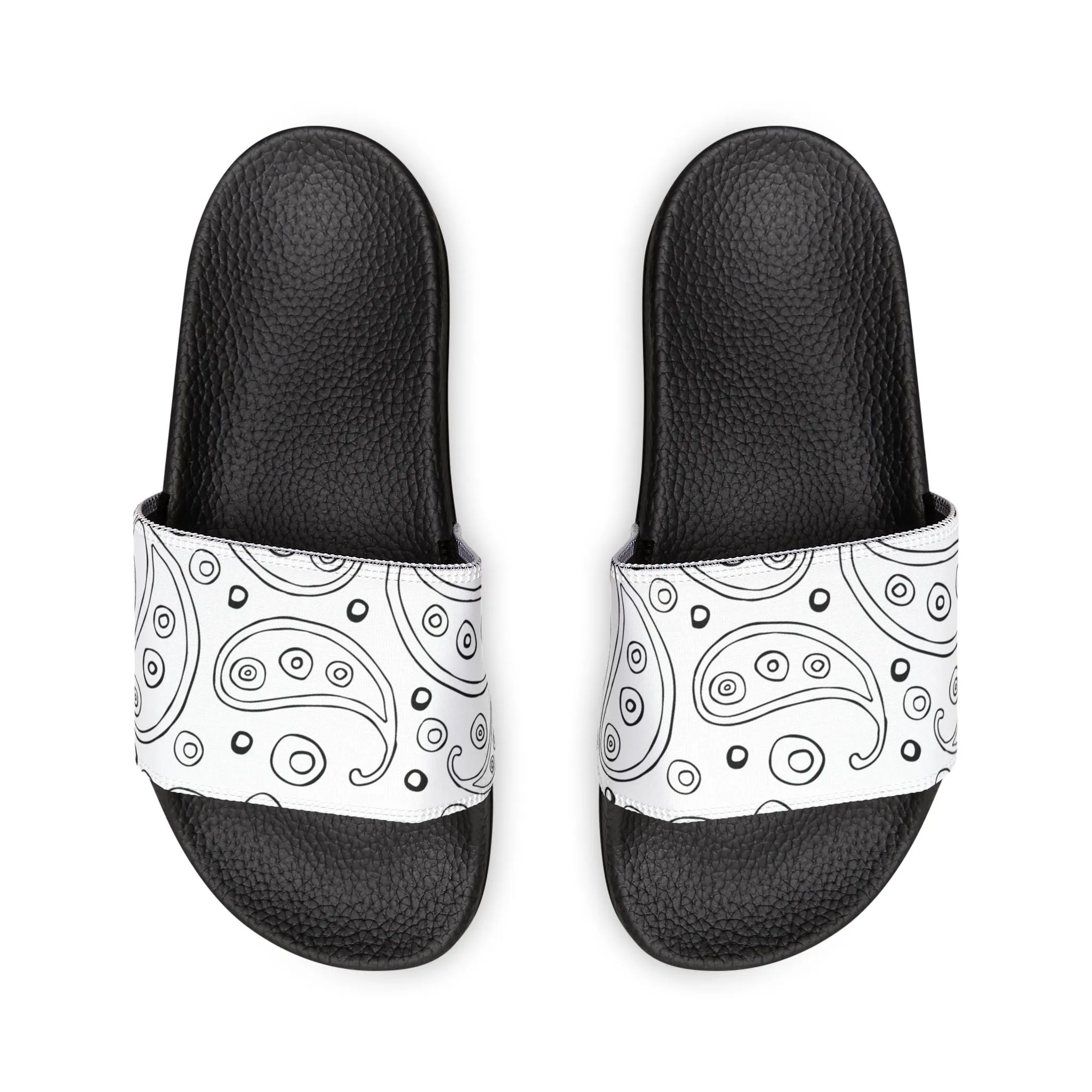 "White Paisley Breeze" Men's Beach Sandals