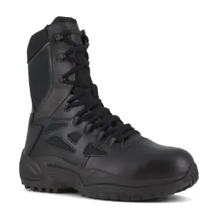 Reebok Men's Rapid Response RB 8" Comp Toe Side Zip Police Duty Boot - Black - RB8874