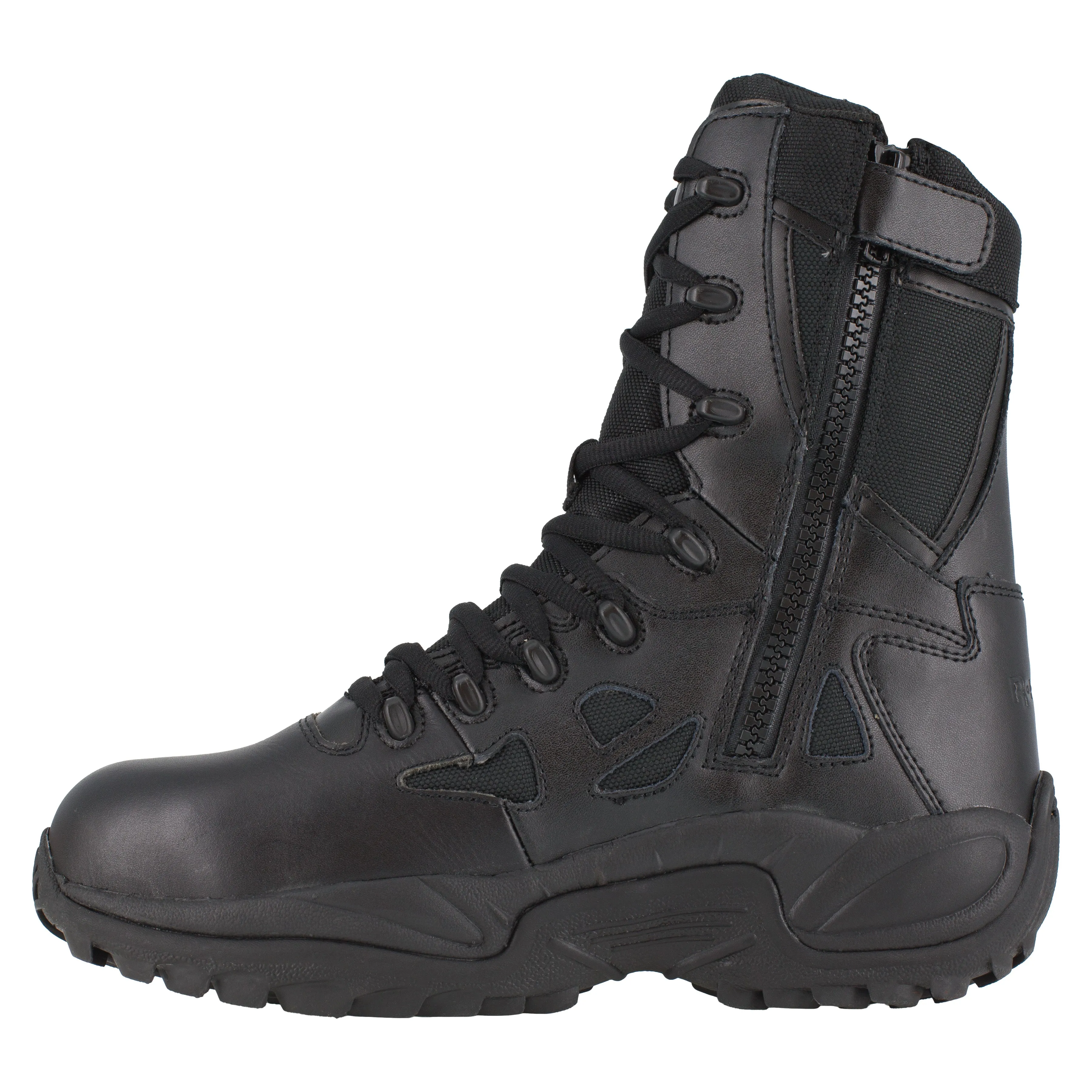 Reebok Men's Rapid Response RB 8" Comp Toe Side Zip Police Duty Boot - Black - RB8874