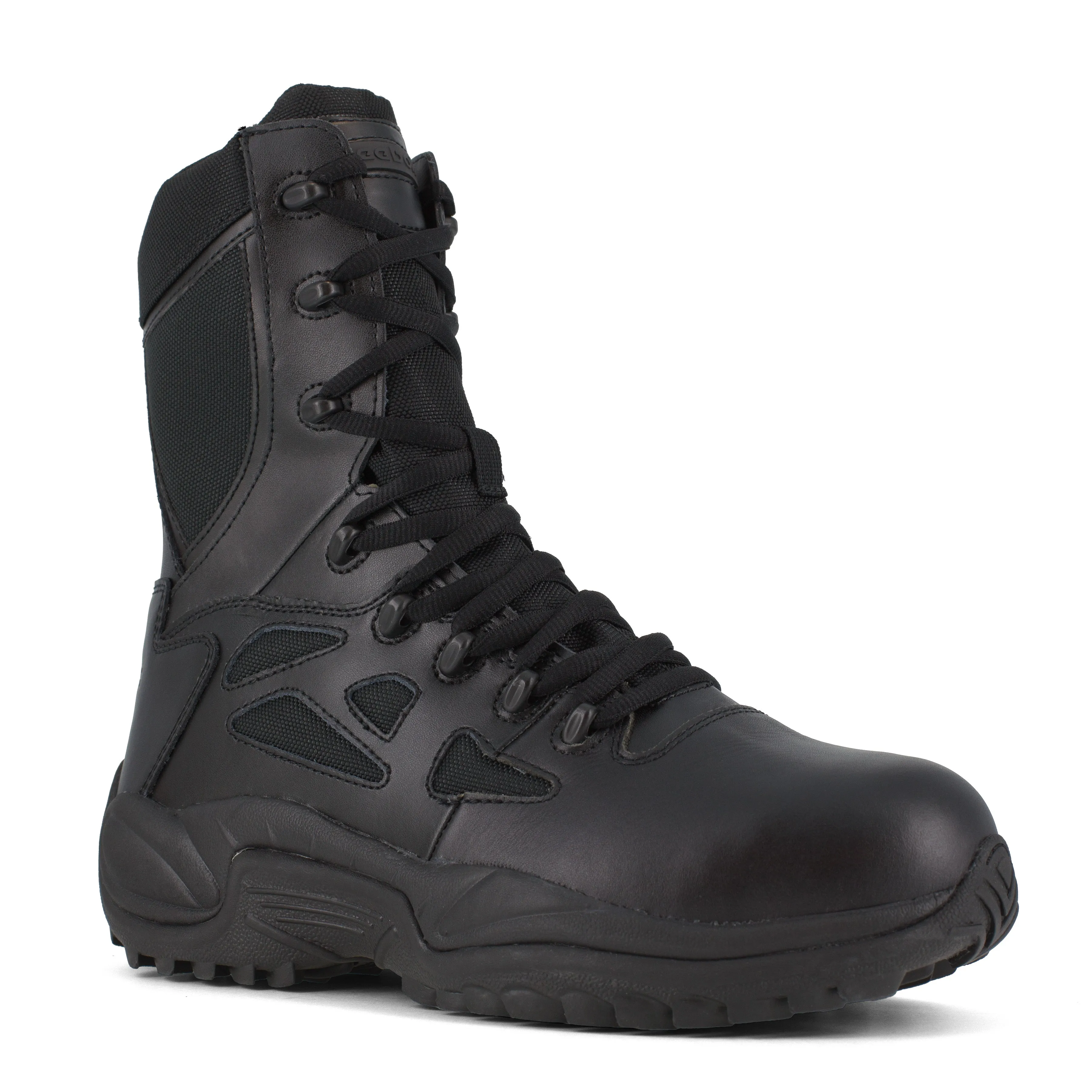 Reebok Men's Rapid Response RB 8" Comp Toe Side Zip Police Duty Boot - Black - RB8874