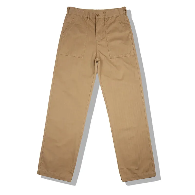 Retro Military Baker Cargo Pants - Men's Tactical Spring Autumn Casual Streetwear Workwear Herringbone Trousers