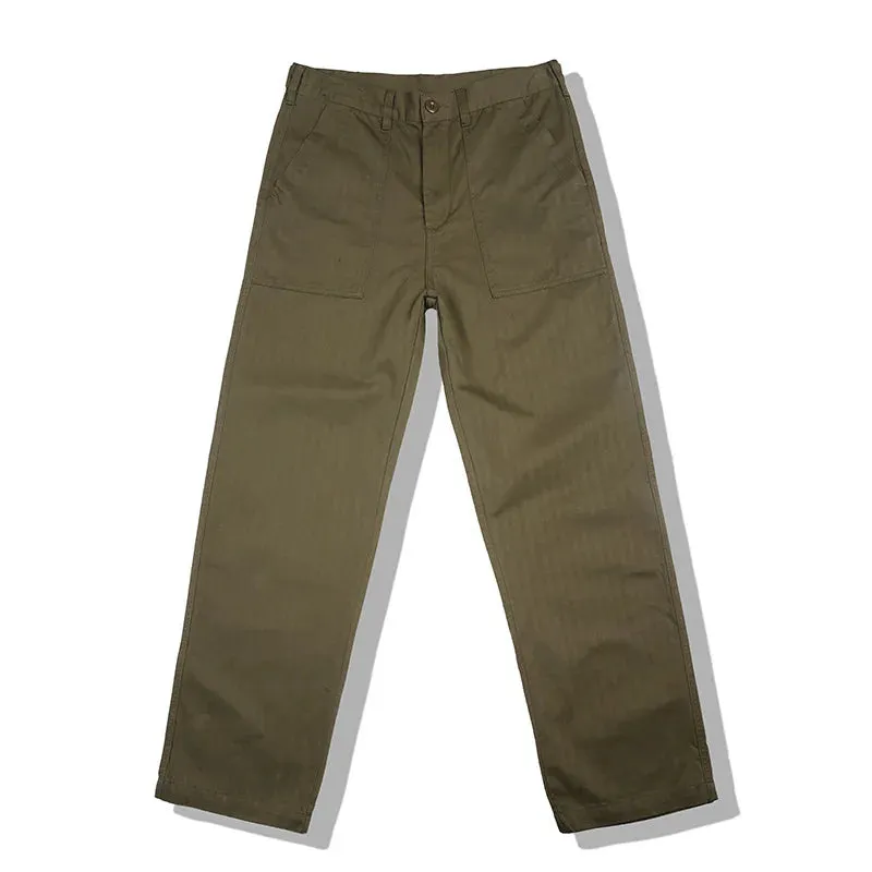 Retro Military Baker Cargo Pants - Men's Tactical Spring Autumn Casual Streetwear Workwear Herringbone Trousers