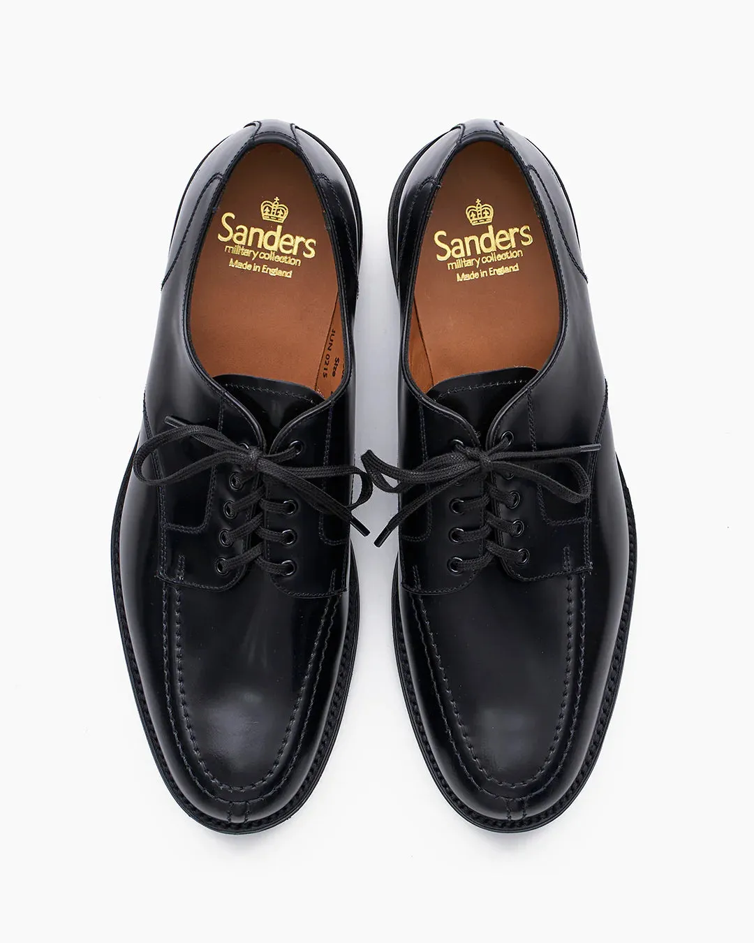【Sanders】MILITARY APRON DERBY SHOES 黑色英軍方頭德比鞋 1130B