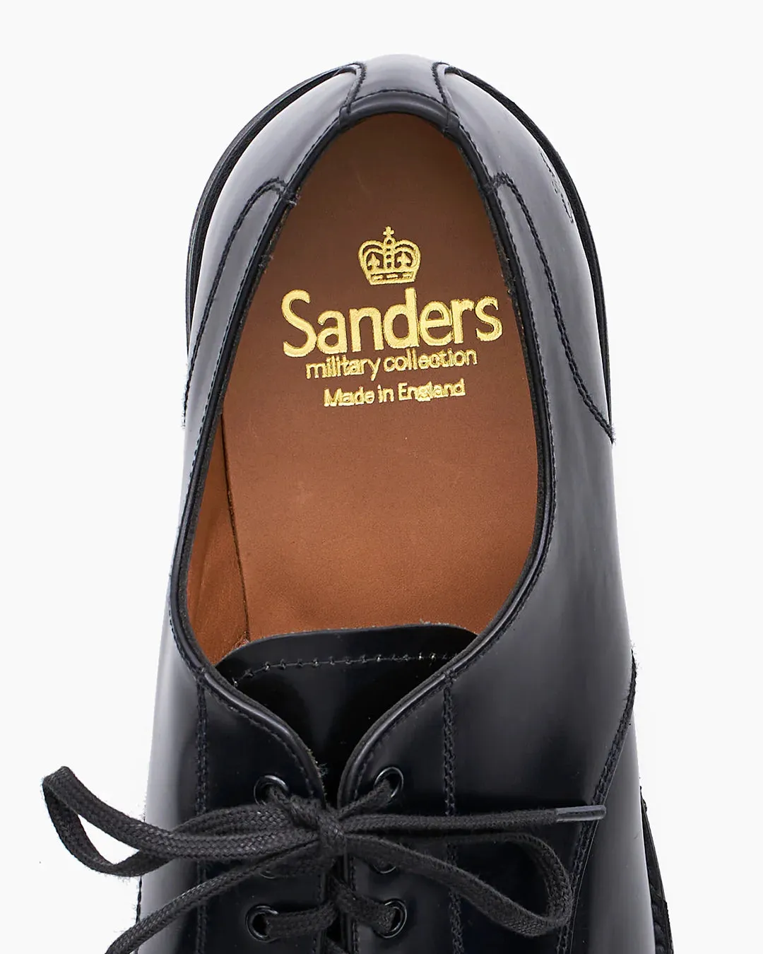 【Sanders】MILITARY APRON DERBY SHOES 黑色英軍方頭德比鞋 1130B
