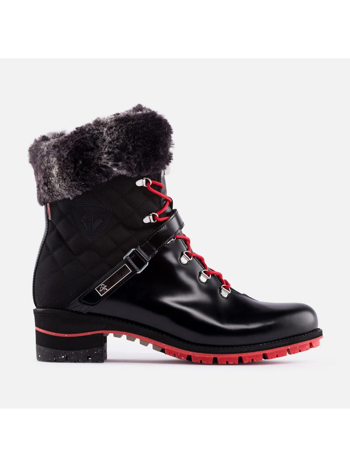 Trzewiki damskie zimowe ROSSIGNOL 1907 Megeve Shiny Black czarne