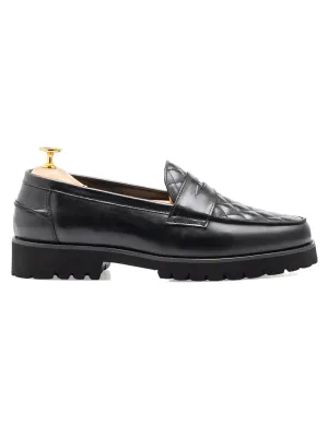 Vadillo Penny Loafer - Solid Black Leather (Eva Combat)