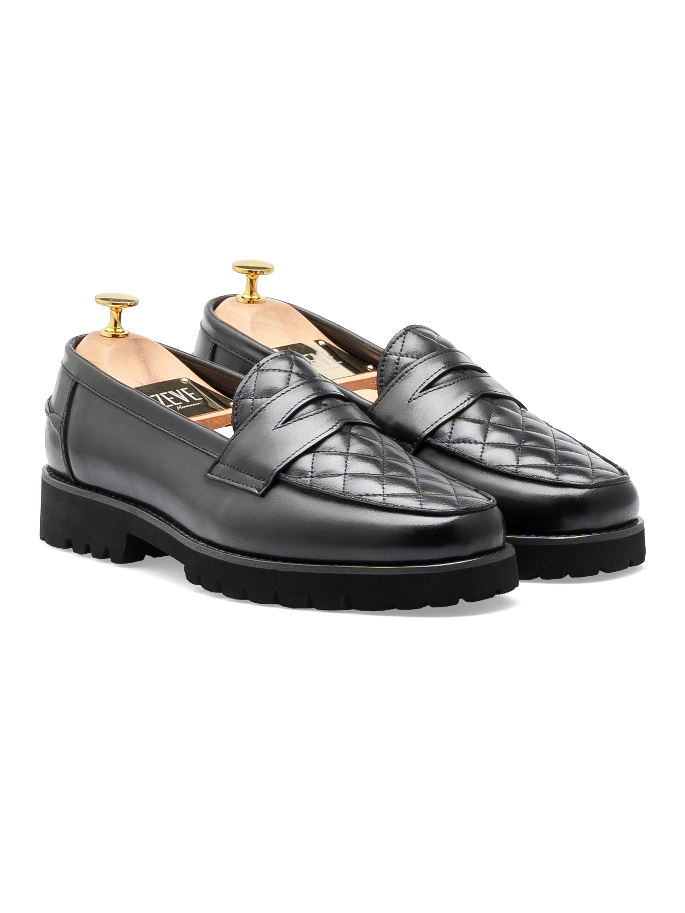 Vadillo Penny Loafer - Solid Black Leather (Eva Combat)